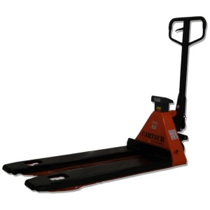 Transpallet Cartech con bilancia, portata 2000 kg, modello piccolo con forche da 115 cm.