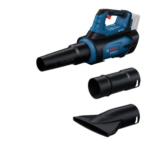 Soffiatore a batteria Bosch Professional GBL 18V-800 Solo con accessori ugello, batteria non inclusa.