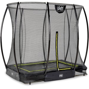 Trampolino interrato nero EXIT Silhouette 153x214 cm con rete di sicurezza.