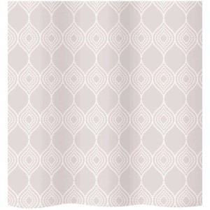 Tenda doccia Diaqua Casablanca, tessuto, bianco-beige, 180x180 cm con motivo a rombi.