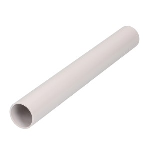 Tube en plastique gris KIR M25, longueur 2 m, pour installation électrique.