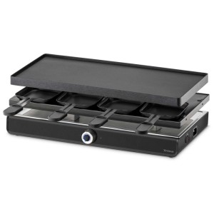 Grill Raclette Trisa per 8 persone con piastra e padelle.