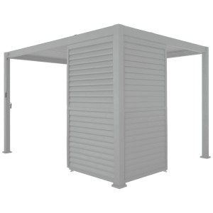 Paravento Colibri in alluminio, lamelle orientabili bianche per pergola 3 m.
