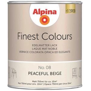 Alpina Finest Colours Buntlack Peaceful Beige, 750ml Dose.