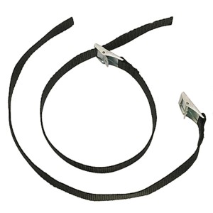 Lot de 2 sangles noires avec boucle métallique pour voyage et transport.