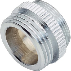 Réducteur M24 vers 26,4 mm (G 3/4) en laiton chromé pour robinets de puisage.