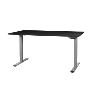Contini Steh-Sitz-Tisch höhenverstellbar Schwarz 64,5 - 130 x 180 x 80 cm