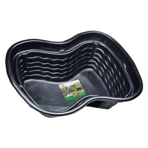 Laghetto preformato Heissner in PE a forma di rene, 1000 l, per laghetti da giardino.
