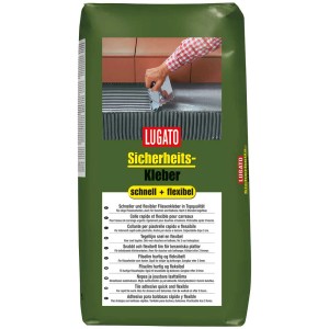 Sack Sicherheitskleber Schnell + Flexibel, geeignet für Fliesenarbeiten im Innen- und Aussenbereich.