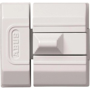 Weißer Abus Schieberiegel SR30 W SB zur Tür- und Fenstersicherung.
