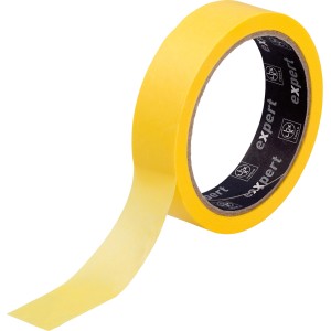 Gelbes LUX Flachkrepp Exact Line Klebeband für Innen, 25mm breit.