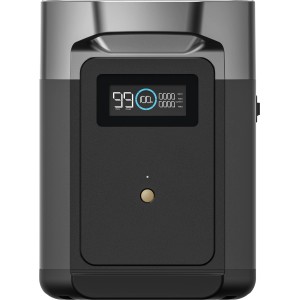Batterie additionnelle EcoFlow Delta 2 avec 1024 Wh pour systèmes solaires, boîtier gris avec écran.