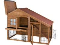 Trixie Kleintierstall Natura mit Freilaufgehege 151 x 107 x 80 cm Braun
