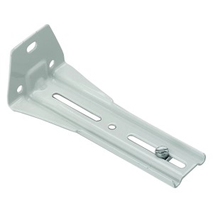 Support d'angle blanc Gardinia (11 cm) pour rails à panneaux 3 voies.