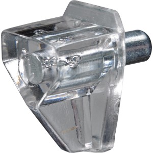 Support d'étagère Hettich Safety, plastique transparent, 4 mm, 20 pièces