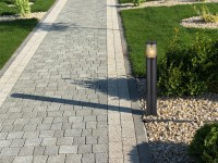 Globo Aussenleuchte E27 Edelstahl Schwarz matt Ø 14 cm / Höhe 80 cm