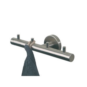 Tiger Boston appendiabiti in acciaio inox spazzolato con 4 ganci. Porta asciugamani per bagno.