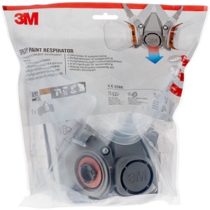 Maschera per verniciatura 3M 6002, respiratore riutilizzabile con filtri.