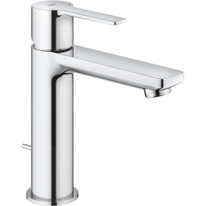 Miscelatore monocomando per lavabo Lineare S-Size di Grohe in cromo, vista frontale.