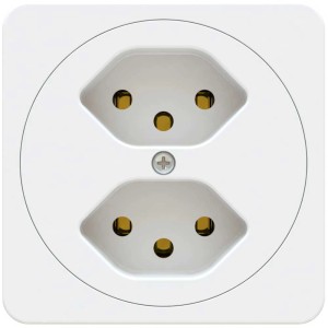 Prise en saillie blanche maxONE avec 2 connexions T13 pour montage facile.