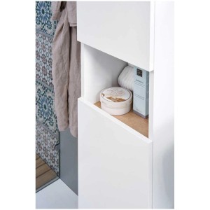 Pelipal Midischrank Serie 947 Bianco con ante e nicchia per accessori bagno.
