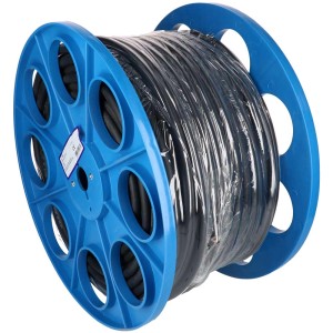 Câble GDV noir H07RN-F5X1,5 au mètre sur bobine bleue.