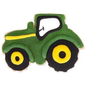 Grüner Traktor Ausstecher aus Kunststoff, 6,5 cm, für detailreiche Plätzchen und Kekse.