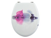 MSV WC-Sitz Borneo MDF Weiss-Pink (HxBxT) 44,5 x 36 x 5,5 cm