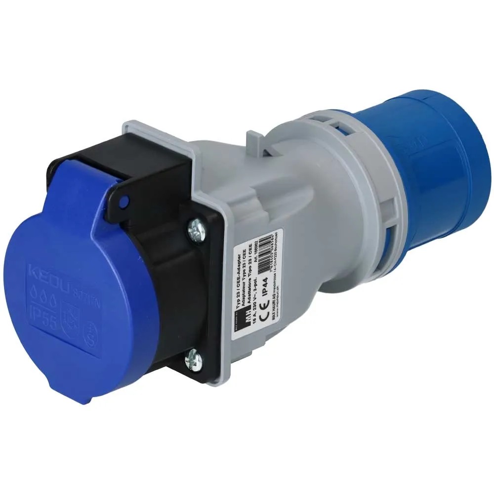 Adapter MaxCamp CEE-Stecker IP44 Steckdose IP55 / Typ 23