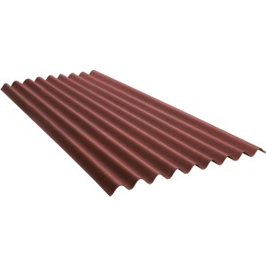 Onduline Base plaque ondulée bitumée rouge, 2000x855 mm, pour toitures d'abris de jardin et carports.