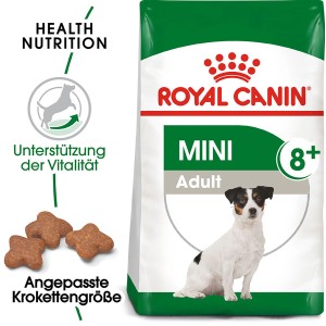 Royal Canin Mini Adult 8+ alimento secco per cani anziani di piccola taglia in sacco da 2 kg.