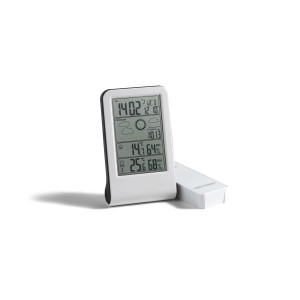 Station météo sans fil Möller Therm, 13,8 cm, avec affichage de la température, de l'humidité et des prévisions météorologiques.