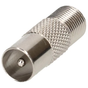 Adattatore Schwaiger Sat, presa F a spina antenna, argento.