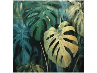 Leinwandbild Handpainting Monstera 50 x 50 cm