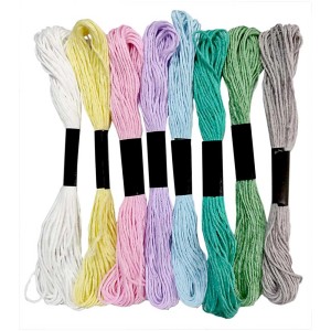 Set Glorex per braccialetti dell'amicizia, 8 fili di cotone pastello per annodare.