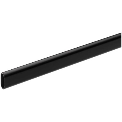 Hettich Tuyau d'armoire ovale Acier Noir 30 x 15 mm / Longueur 1 m