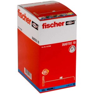 Confezione Fischer Tasselli basculanti in nylon DuoTec 10, 50 pezzi. Tasselli per carichi elevati in cavità.
