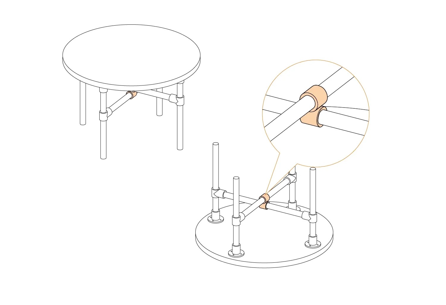 Connettore per tubo quadrato in acciaio inossidabile Angolo di filo regolabile-ALLWIN Architectural Hardware