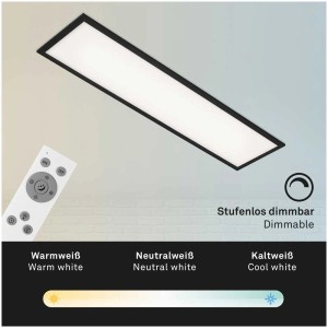 Panneau LED noir Brilo Piatto avec télécommande, dimmable et contrôle de la température de couleur.