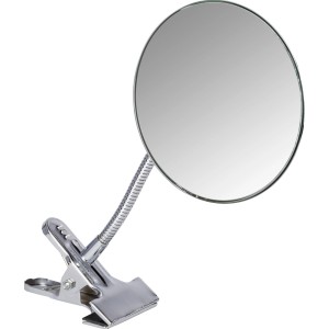 Miroir cosmétique à clip Wenko avec grossissement 5x et col de cygne flexible.