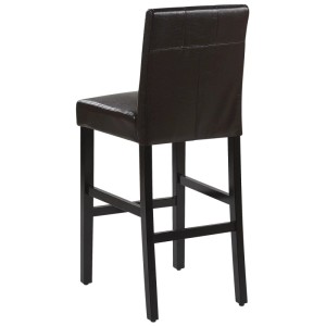 Tabouret de bar Beliani Madison, similicuir marron foncé, structure en bois. Tabouret pour cuisine ou bar.
