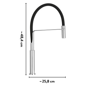 Mitigeur de cuisine baliv KI-1330, noir/chrome, avec flexible.