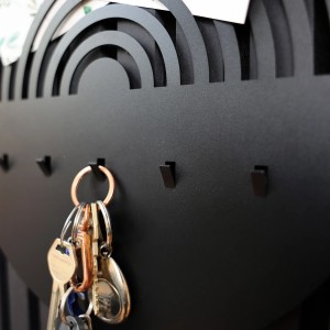 Lavagna memo Denpanels nera Ø 30cm con portachiavi, accessorio per pannelli acustici.