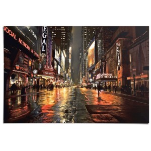 Maxiposter Manhattan 42nd Street bei Nacht, glänzendes Fotopapier, 61x91,5 cm.