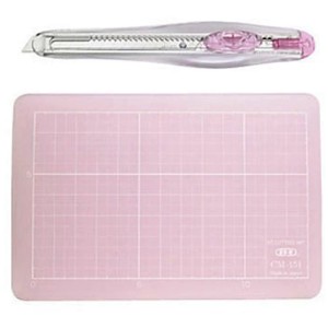 NT Cutter Set AM350P Rose avec cutter iA-200SP et tapis de coupe 10x15 cm.
