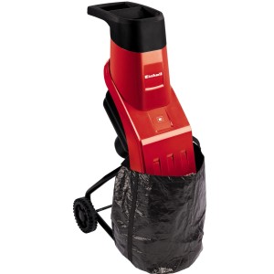 Broyeur électrique Einhell GH-KS 2440 avec sac de ramassage, rouge/noir.