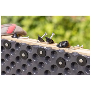 Clous de fixation Windhager pour film alvéolaire de potager surélevé, 50 pcs, montés sur film alvéolaire et bois.