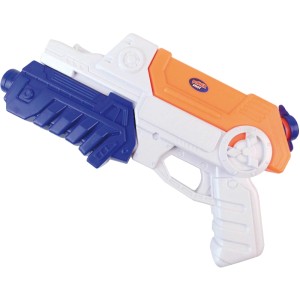 Pistolet à eau Happy People WK 290 : pistolet à eau blanc, bleu et orange.