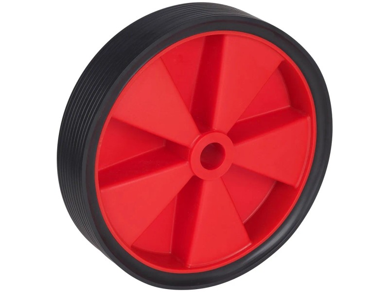 Doerner + Helmer Rad mit Kunststofffelge PVC Rot Ø 15 cm / Breite 3 cm