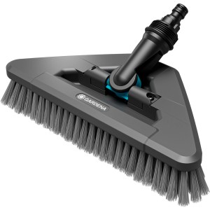 Spazzola Gardena Cleansystem Soft Flex, antracite, con testina triangolare e setole morbide.